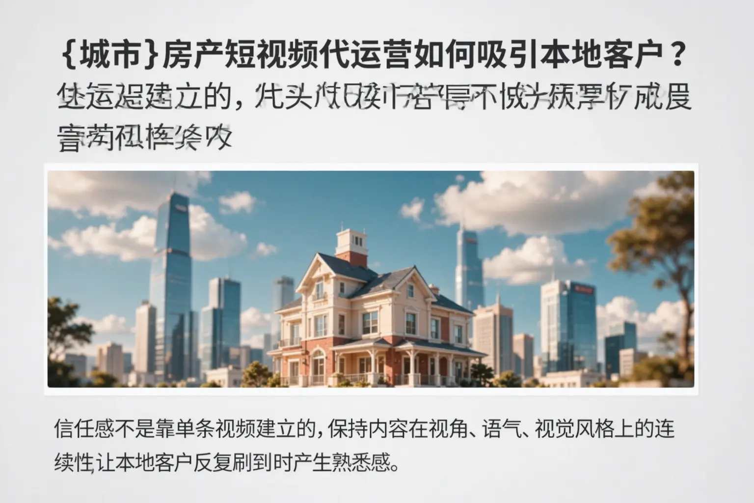 五指山房产短视频代运营如何吸引本地客户？
