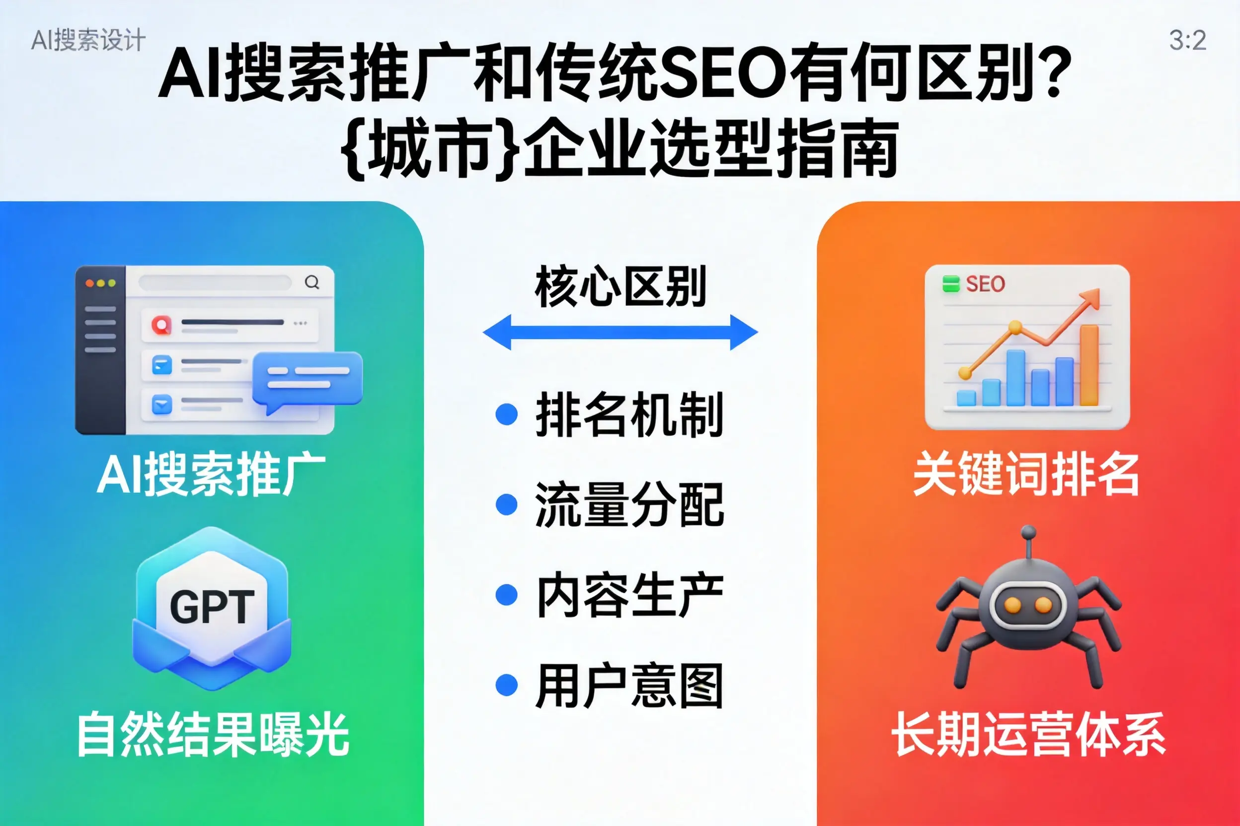 AI搜索推广和传统SEO有何区别？五指山企业选型指南