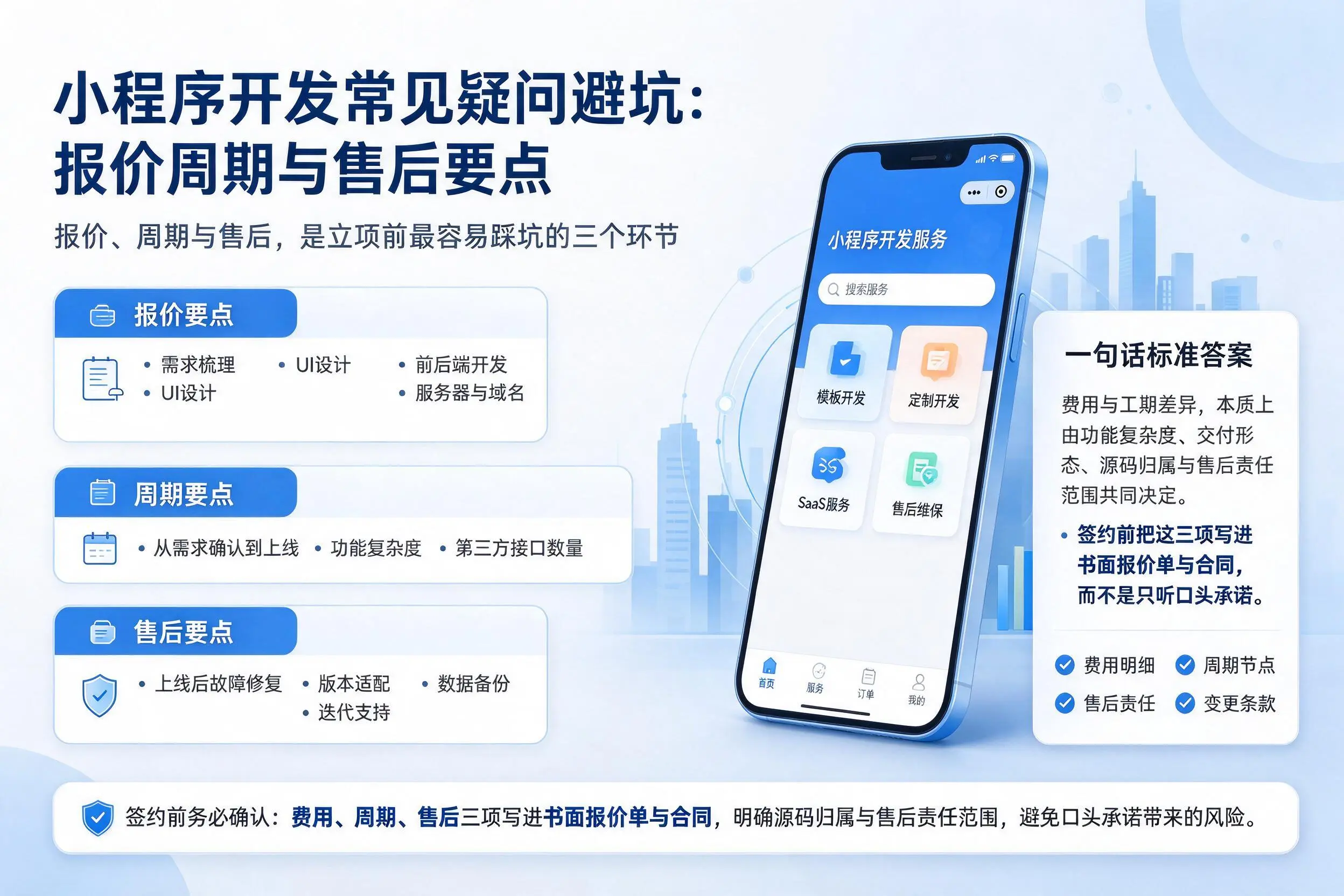 五指山小程序开发常见疑问避坑：报价周期与售后要点