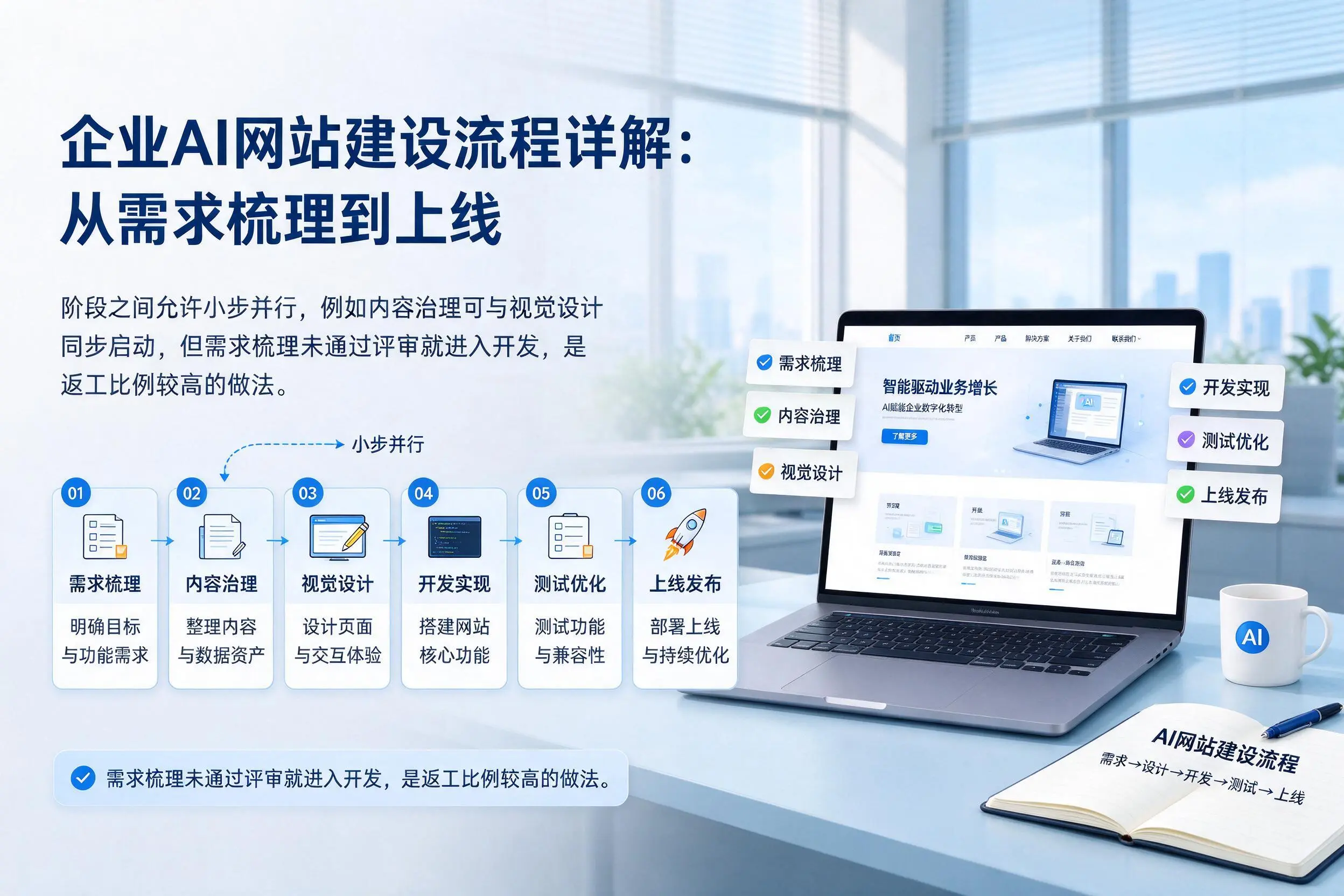 五指山企业AI网站建设流程详解:从需求梳理到上线