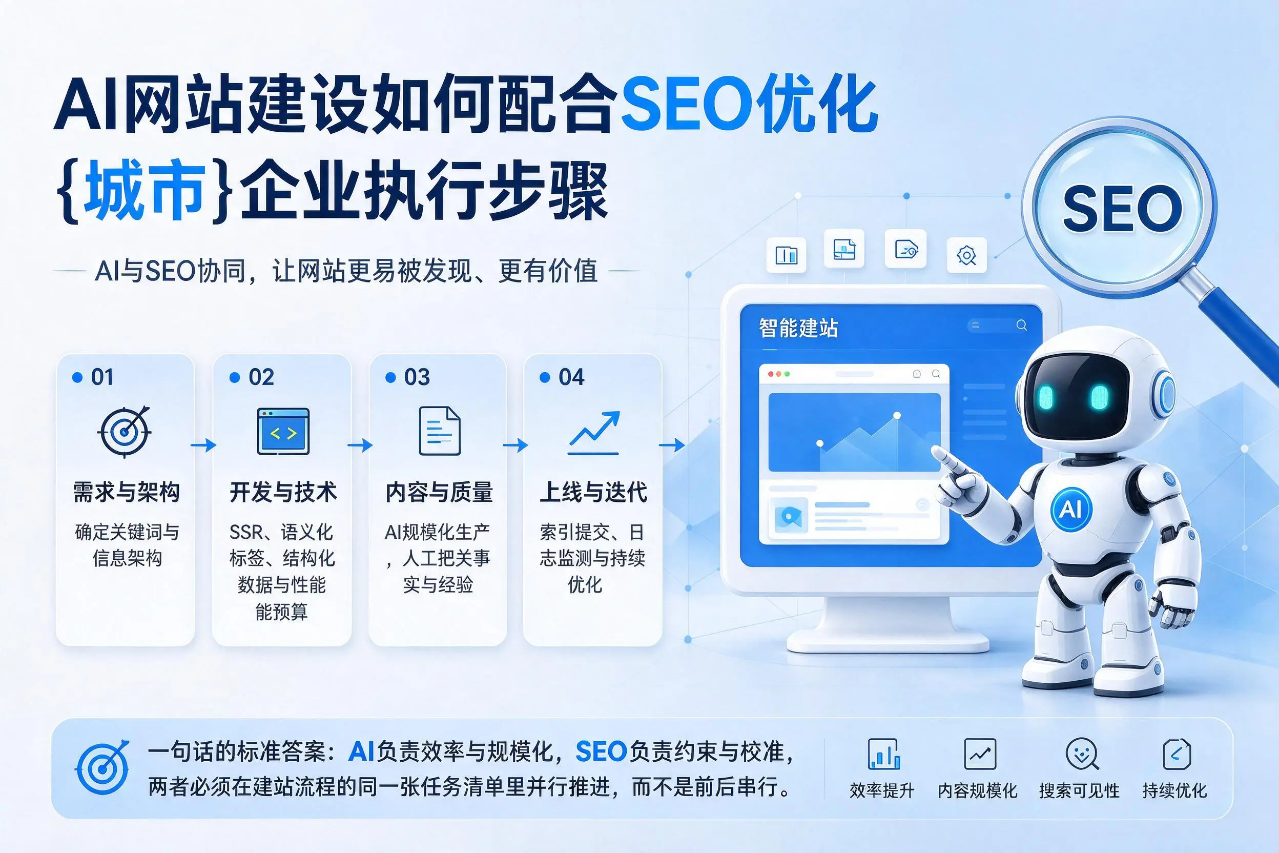 AI网站建设如何配合SEO优化，五指山企业执行步骤