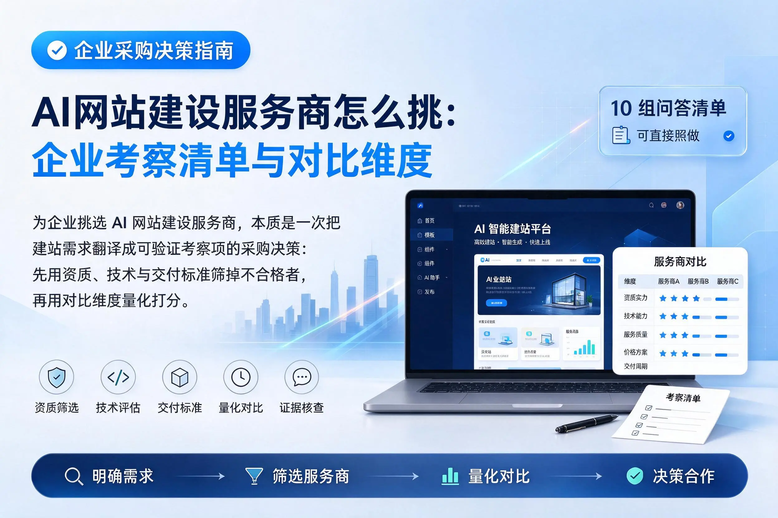 AI网站建设服务商怎么挑:五指山企业考察清单与对比维度