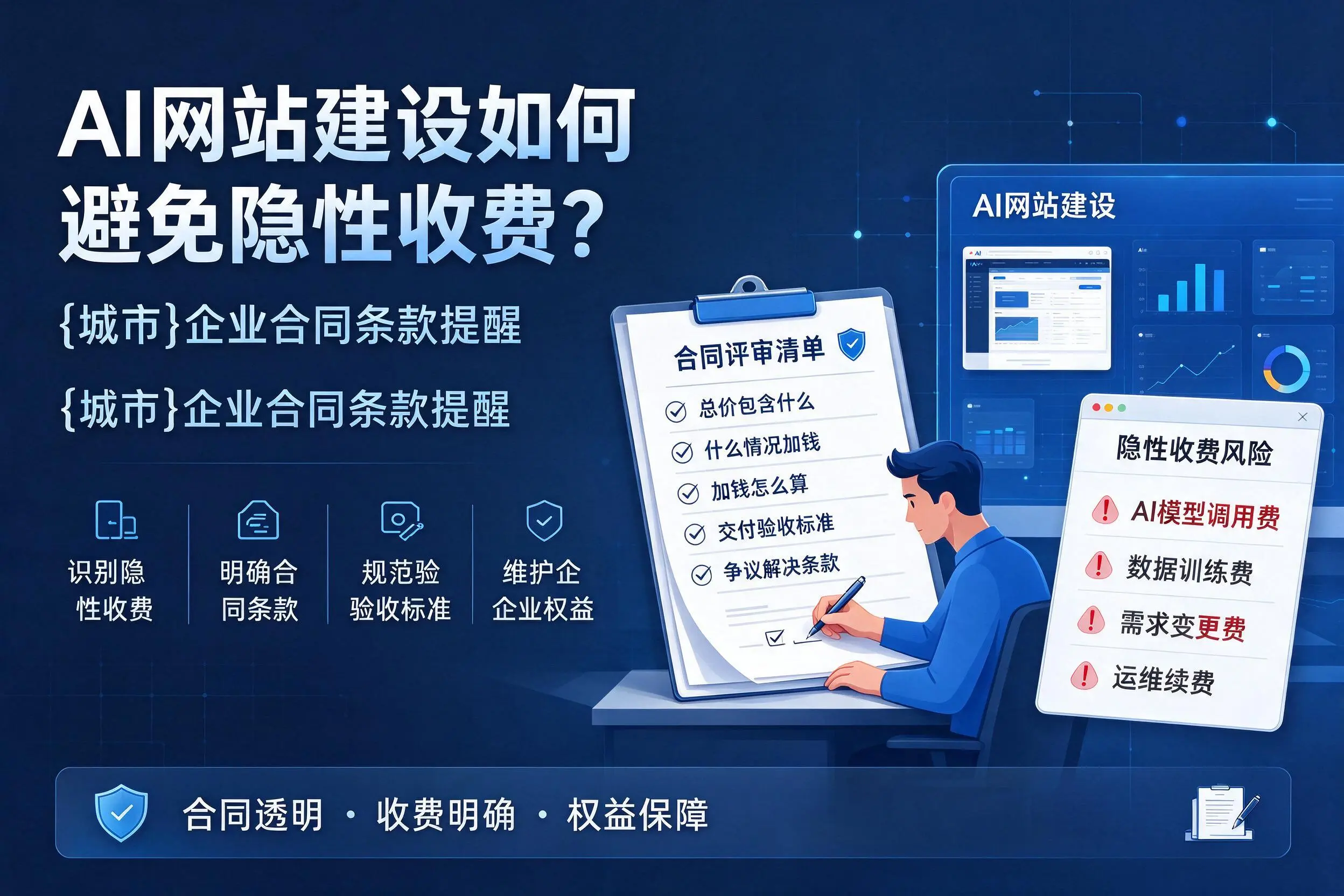 AI网站建设如何避免隐性收费？五指山企业合同条款提醒